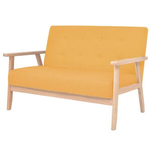 vidaXL Sof&aacute; de 2 lugares tecido amarelo
