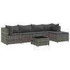 vidaXL 5 pcs conjunto lounge de jardim c/ almofad&otilde;es vime PE cinzento
