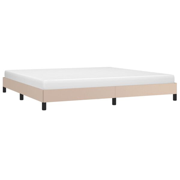 vidaXL Estrutura de cama 200x200 cm couro artificial cappuccino