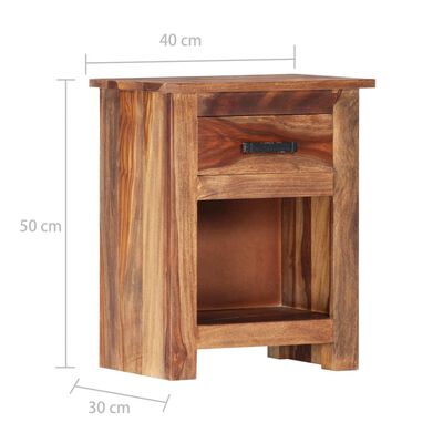 vidaXL Mesa-de-cabeceira 40x30x50 cm madeira de sheesham maciça
