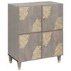 vidaXL Buffet Cinza e Ouro 60 x 33 x 75 cm Madeira de manga maci&ccedil;a