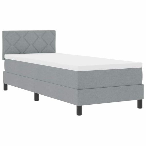 vidaXL Cama Box com colch&atilde;o Cinzento-claro 80 x 200 cm tecido
