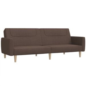 vidaXL Sof&aacute;-cama de 2 lugares tecido cinzento-acastanhado