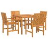 vidaXL Conjunto de Jantar para Jardim 5 unid. Castanho