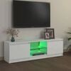 vidaXL M&oacute;vel de TV com luzes LED 120x30x36 cm branco