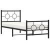 vidaXL Estrutura de cama com cabeceira e p&eacute;s 75x190 cm metal preto