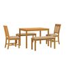 vidaXL Conjunto de sala de jantar 5 unid. Bege