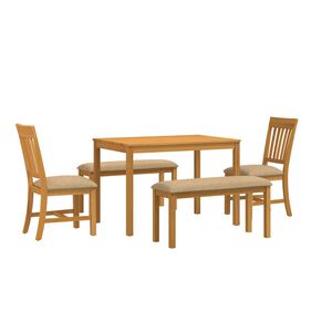 vidaXL Conjunto de sala de jantar 5 unid. Bege