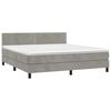 vidaXL Cama box spring c/ colch&atilde;o/LED 180x200 cm veludo cinzento-claro