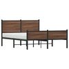vidaXL Estrutura de cama sem colch&atilde;o 137x190cm metal carvalho castanho