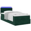 vidaXL Cama otomana com colch&atilde;o & LEDs 90x200cm veludo verde-escuro