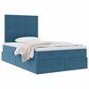 vidaXL Cama com arruma&ccedil;&atilde;o e colch&atilde;o Azul Escuro 120 x 200 cm Veludo