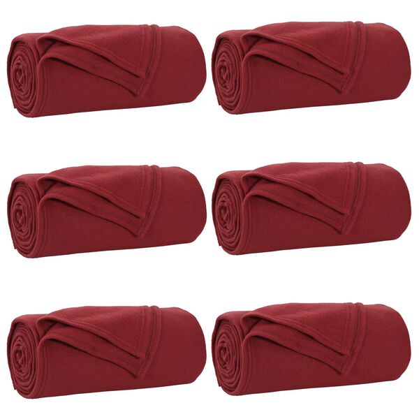 vidaXL Cobertores de Sof&aacute; 6 pcs Vermelho Bordeaux 240 x 220 cm L&atilde;