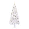 vidaXL &Aacute;rvore de Natal Artificial com 300 LEDs Branco 210 cm PVC e A&ccedil;o