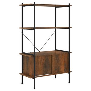 vidaXL Estante de 4 prat. c/ arm&aacute;rio 80x40x130cm a&ccedil;o/derivados madeira