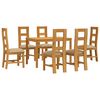 vidaXL Conjunto de sala de jantar 7 unid. Bege