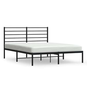 vidaXL Estrutura de cama com cabeceira 120x190 cm metal preto