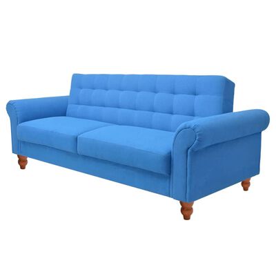 vidaXL Sofá-cama tecido azul