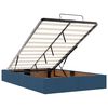 vidaXL Estrutura de cama otomana com colch&atilde;o 120x190 cm tecido azul
