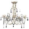 Candelabro com cristais pendente elegante com 5 l&acirc;mpadas