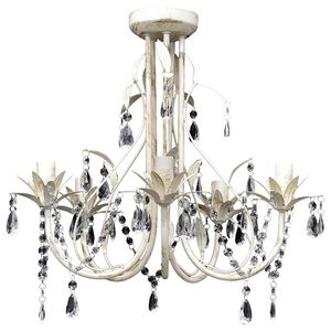 Candelabro com cristais pendente elegante com 5 l&acirc;mpadas