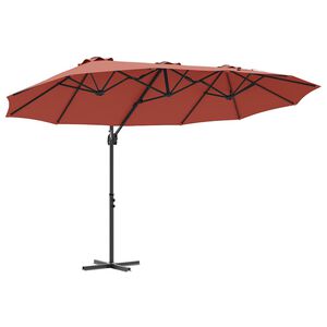 vidaXL Guarda-sol cantilever de jardim Terracota 372 x 198 x 243 cm