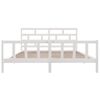 vidaXL Estrutura de cama super king 180x200 cm pinho maci&ccedil;o branco