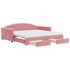 vidaXL Sof&aacute;-cama com gavet&atilde;o e gavetas 100x200 cm veludo rosa