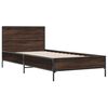 vidaXL Estrutura de cama derivados de madeira/metal carvalho castanho