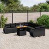 vidaXL 11 pcs conjunto sof&aacute;s de jardim c/ almofad&otilde;es vime PE preto