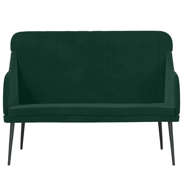 vidaXL Banco 110x76x80 cm veludo verde-escuro