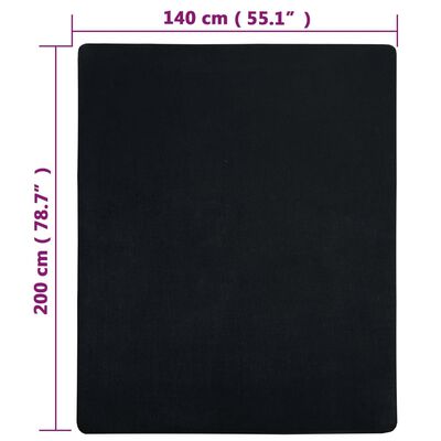 vidaXL Lençóis ajustáveis 2 pcs 140x200 cm algodão jersey preto