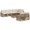 vidaXL Conjunto de Sof&aacute; de Jardim 9 unid. Bege vime PE