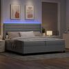 vidaXL Cama Box Spring LED Cinzento-claro 200 x 200 cm tecido