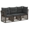 vidaXL Conjunto de Sof&aacute; de Jardim 3 pcs Cinzento vime PE