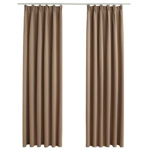 vidaXL Cortinas blackout c/ganchos 2pcs 140x175cm cinzento-acastanhado