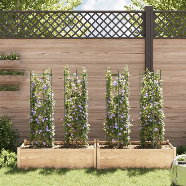 vidaXL Suportes para tomateiros 4 pcs 116 cm a&ccedil;o e PP