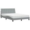 vidaXL Cama com colch&atilde;o Hanko 140x200 cm tecido cinzento-claro