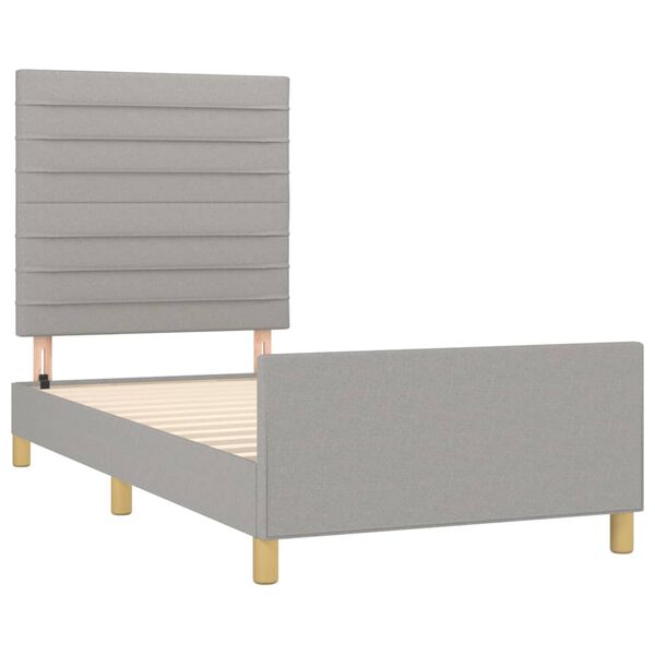 vidaXL Estrutura de cama sem colch&atilde;o 80x200 cm tecido cinzento-claro