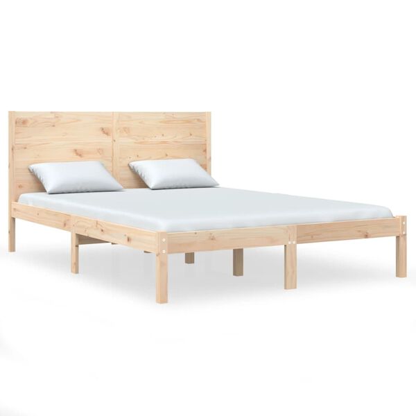 vidaXL Cama sem colch&atilde;o 160x200 cm madeira de pinho maci&ccedil;a