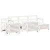 vidaXL 7 pcs conjunto de sof&aacute;s para jardim pinho maci&ccedil;o branco