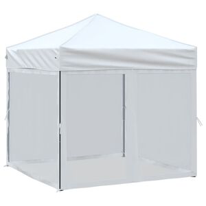 vidaXL Tenda para festas dobr&aacute;vel com paredes laterais 2x2 m branco