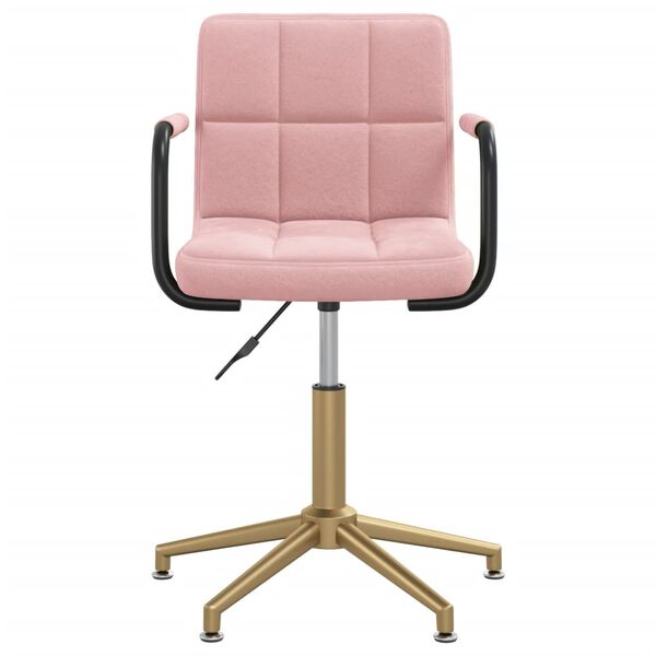 vidaXL Cadeiras de jantar girat&oacute;rias 2 pcs veludo rosa