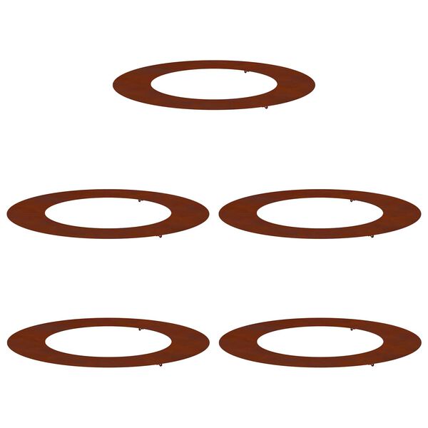 vidaXL adequado para An&eacute;is de &Aacute;rvore Planos 5 pcs Castanho &Oslash;50 / 80 cm