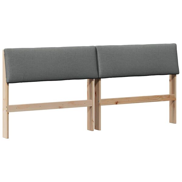vidaXL Cabeceira estofada Cinza Escuro 200 cm