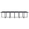 vidaXL 17 pcs conjunto jantar exterior com almofad&otilde;es vime PE preto