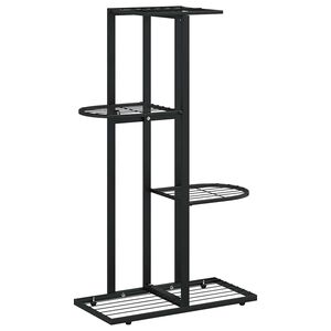 vidaXL Suporte de vasos c/ 4 prateleiras 43x22x76 cm metal preto