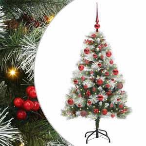 vidaXL &Aacute;rvore de Natal Artificial Verde e branco 150 cm