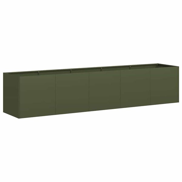 vidaXL Vaso floreira 200x40x40 cm a&ccedil;o laminado a frio verde