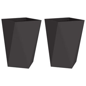 vidaXL Floreira 2 pcs Preto 50 x 50 x 75 cm A&ccedil;o